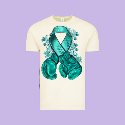 Teal Ribbon With Boxing Gloves Vintage Tee Designed By Nancycooperartshop