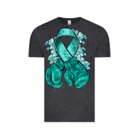 Vintage Black teal ribbon with boxing gloves Vintage Tee - NancyCooperArtShop