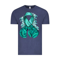 Vintage Denim teal ribbon with boxing gloves Vintage Tee - NancyCooperArtShop