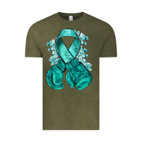 Vintage Olive teal ribbon with boxing gloves Vintage Tee - NancyCooperArtShop