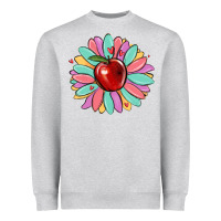Heather Grey teacher apple Heavyweight Sweatshirt - MaliasSmallBusiness