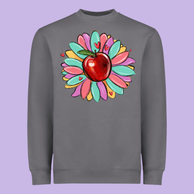 Teacher Apple Heavyweight Sweatshirt Designed By Maliassmallbusiness
