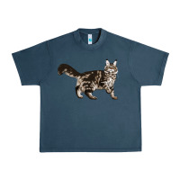 Midnight Navy Maine Coon Cat Urban Heavy Tee - LillyAllenDesigns