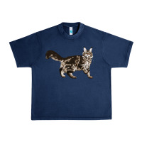 Navy Maine Coon Cat Urban Heavy Tee - LillyAllenDesigns