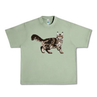 Oil Green Maine Coon Cat Urban Heavy Tee - LillyAllenDesigns