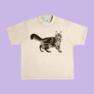 Maine Coon Cat Urban Heavy Tee Designed By Lillyallendesigns