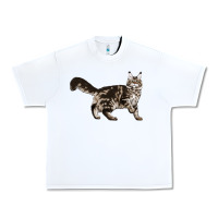 White Maine Coon Cat Urban Heavy Tee - LillyAllenDesigns