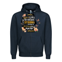 Navy black woman silhouette Zipper Hoodie - Artiststas