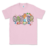 Bubblegum Pink easter cross with bunny Classic Tee - MaliasSmallBusiness