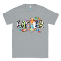 Heather Grey easter cross with bunny Classic Tee - MaliasSmallBusiness