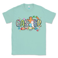 Seafoam easter cross with bunny Classic Tee - MaliasSmallBusiness