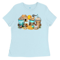 Baby Blue chicken coffee cups Ladies Tee - Zillion Design Studio