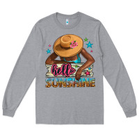 Heather Grey hello sunshine Long Sleeve Tee - NancyCooperArtShop