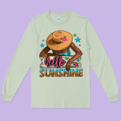 Hello Sunshine Long Sleeve Tee Designed By Nancycooperartshop