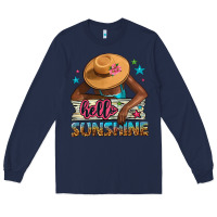 Navy hello sunshine Long Sleeve Tee - NancyCooperArtShop