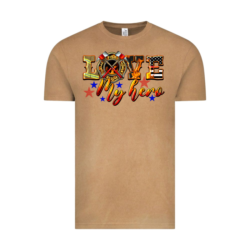 Love My Hero Firefighter Vintage Tee by LillyAllenDesigns | Teevron