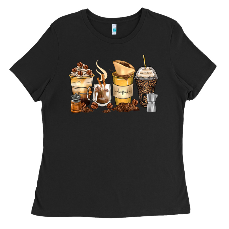 Coffee Cups Ladies Tee by Zillion Design Studio | Teevron