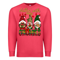 Cardinal Chillin' with my gnomes Premium Sweatshirt - NancyCooperArtShop