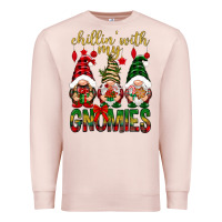 Pale Pink Chillin' with my gnomes Premium Sweatshirt - NancyCooperArtShop