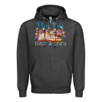 Charcoal Heather i love them thick and spicy Zipper Hoodie - Artiststas