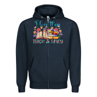 Navy i love them thick and spicy Zipper Hoodie - Artiststas