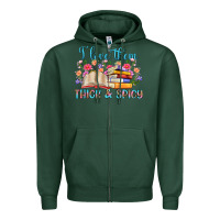 Sports Green i love them thick and spicy Zipper Hoodie - Artiststas