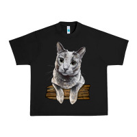 Black Russian Blue Cat Face Urban Heavy Tee - LillyAllenDesigns