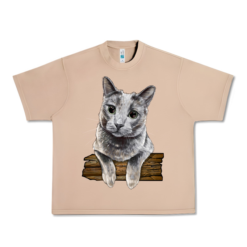 Russian Blue Cat Face Urban Heavy Tee by LillyAllenDesigns | Teevron
