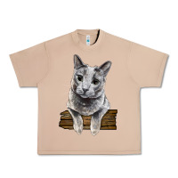 Burro Russian Blue Cat Face Urban Heavy Tee - LillyAllenDesigns