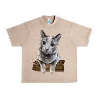French Oak Russian Blue Cat Face Urban Heavy Tee - LillyAllenDesigns
