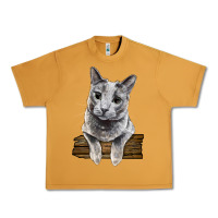 Peanut Butter Russian Blue Cat Face Urban Heavy Tee - LillyAllenDesigns
