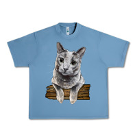 Pebble Blue Russian Blue Cat Face Urban Heavy Tee - LillyAllenDesigns