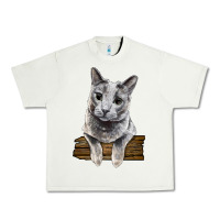 Pistachio Russian Blue Cat Face Urban Heavy Tee - LillyAllenDesigns