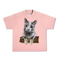 Salmon Russian Blue Cat Face Urban Heavy Tee - LillyAllenDesigns