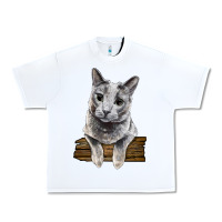White Russian Blue Cat Face Urban Heavy Tee - LillyAllenDesigns