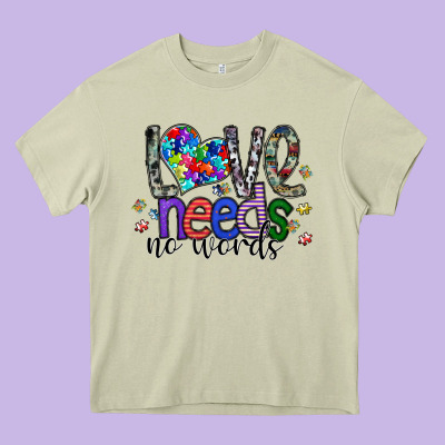 Love Need No Words Heavy Core Tee Designed By Sublimationcraftshop