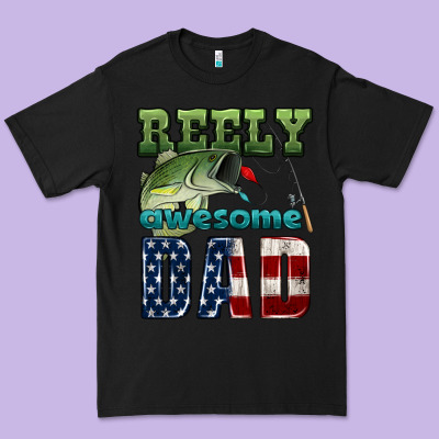 Reely Awesome Dad Premium Tee Designed By Hra Design Shop