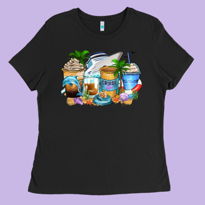 Cruise Life Coffee Cups Ladies Tee Designed By Zillion Design Studio