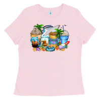 Bubblegum Pink cruise life coffee cups Ladies Tee - Zillion Design Studio