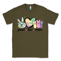Army Green peace love peeps Classic Tee - MaliasSmallBusiness