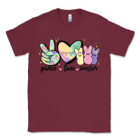 Burgundy peace love peeps Classic Tee - MaliasSmallBusiness