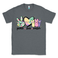 Charcoal Heather peace love peeps Classic Tee - MaliasSmallBusiness