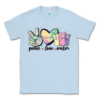 Dusty Blue peace love peeps Classic Tee - MaliasSmallBusiness