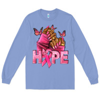 Colony Blue Hope Breast Cancer nails Long Sleeve Tee - NancyCooperArtShop