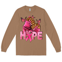 Toasted Coconut Hope Breast Cancer nails Long Sleeve Tee - NancyCooperArtShop