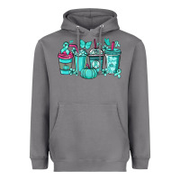 Storm Ovarian Cancer coffee cups teal ribbon Heavyweight Hoodie - NancyCooperArtShop