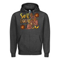 Charcoal Heather black woman self love nails Zipper Hoodie - Artiststas