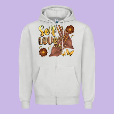 Black Woman Self Love Nails Zipper Hoodie Designed By Artiststas