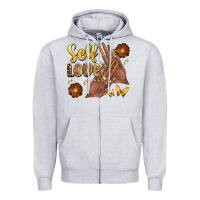 Heather Grey black woman self love nails Zipper Hoodie - Artiststas