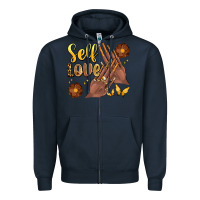 Navy black woman self love nails Zipper Hoodie - Artiststas